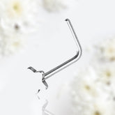 20G Silver Star L Shape Nose Stud. Nose Piercing. Nose Stud